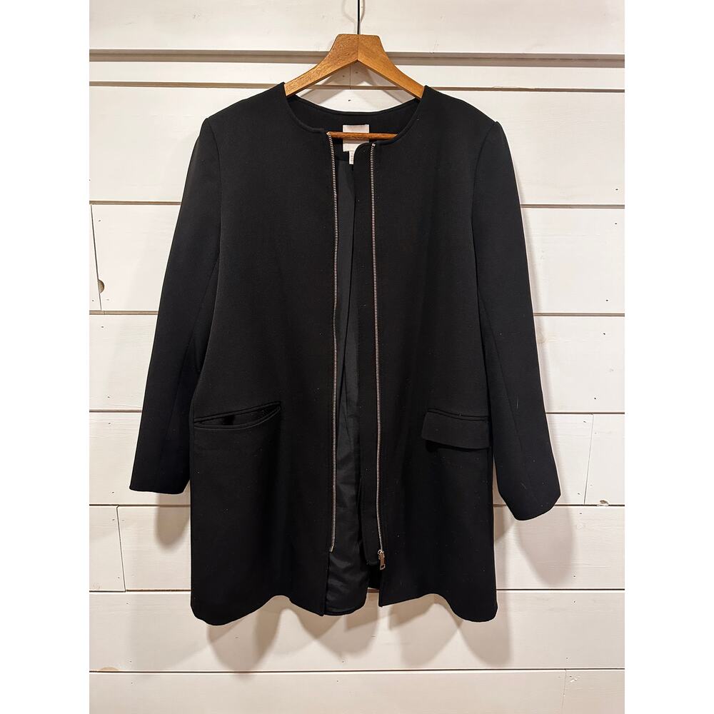 H&M Womens Black Dressy Jacket Overcoat Size 10